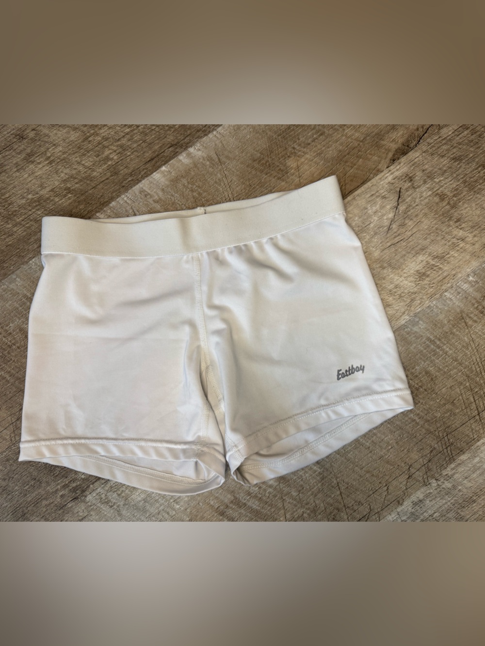 Eatbaby White Women's Stretch Active Compression-Style Shorts